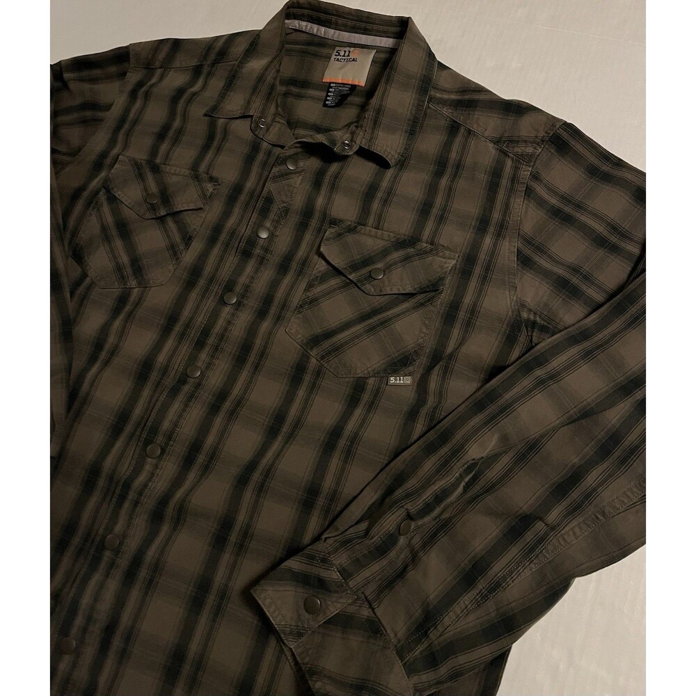 5.11 Tactical Long Sleeve Plaid Snap Shirt XL Utility Workwear Outdoors Military